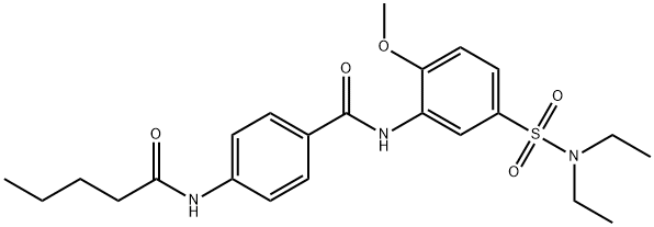 N-[5-(diethylsulfamoyl)-2-methoxyphenyl]-4-(pentanoylamino)benzamide Struktur