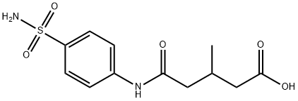 3-methyl-5-oxo-5-((4-sulfamoylphenyl)amino)pentanoic acid Struktur