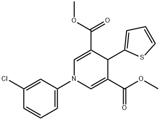 dimethyl 1-(3-chlorophenyl)-4-(thiophen-2-yl)-1,4-dihydropyridine-3,5-dicarboxylate Struktur