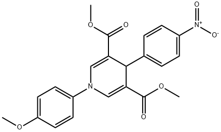 dimethyl 1-(4-methoxyphenyl)-4-(4-nitrophenyl)-1,4-dihydropyridine-3,5-dicarboxylate Struktur