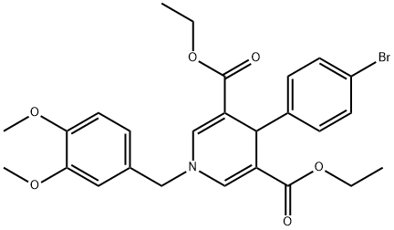 diethyl 4-(4-bromophenyl)-1-(3,4-dimethoxybenzyl)-1,4-dihydropyridine-3,5-dicarboxylate Struktur