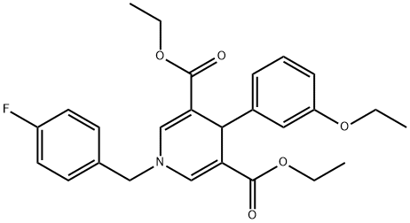 diethyl 4-(3-ethoxyphenyl)-1-(4-fluorobenzyl)-1,4-dihydropyridine-3,5-dicarboxylate Struktur