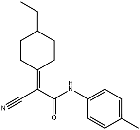 2-cyano-2-(4-ethylcyclohexylidene)-N-(p-tolyl)acetamide Struktur