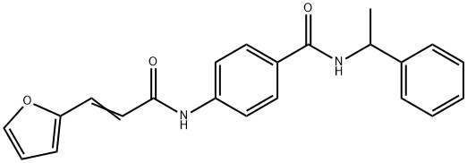 4-{[(2E)-3-(furan-2-yl)prop-2-enoyl]amino}-N-(1-phenylethyl)benzamide Struktur