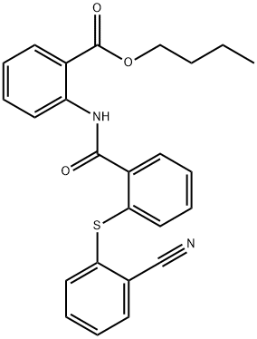 butyl 2-(2-((2-cyanophenyl)thio)benzamido)benzoate Struktur