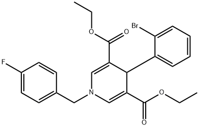 diethyl 4-(2-bromophenyl)-1-(4-fluorobenzyl)-1,4-dihydropyridine-3,5-dicarboxylate Struktur