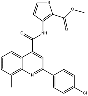 methyl 3-(2-(4-chlorophenyl)-8-methylquinoline-4-carboxamido)thiophene-2-carboxylate Struktur