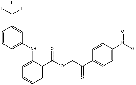 2-(4-nitrophenyl)-2-oxoethyl 2-((3-(trifluoromethyl)phenyl)amino)benzoate Struktur