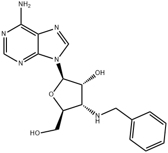 2-(6-AMINO-9H-PURIN-9-YL)-4-(BENZYLAMINO)-5-(HYDROXYMETHYL)TETRAHYDROFURAN-3-OL Struktur