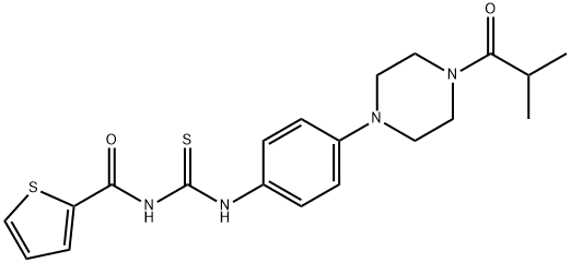 N-[4-(4-isobutyryl-1-piperazinyl)phenyl]-N'-(2-thienylcarbonyl)thiourea Struktur