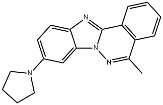 5-methyl-9-(pyrrolidin-1-yl)benzimidazo[2,1-a]phthalazine Struktur