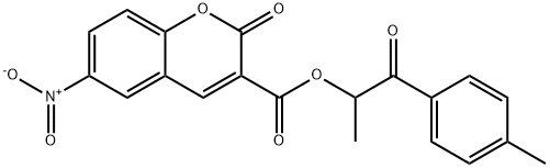 1-oxo-1-(p-tolyl)propan-2-yl 6-nitro-2-oxo-2H-chromene-3-carboxylate Struktur