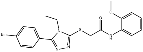 2-{[5-(4-bromophenyl)-4-ethyl-4H-1,2,4-triazol-3-yl]sulfanyl}-N-(2-methoxyphenyl)acetamide Struktur