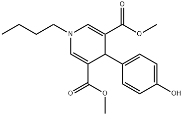 dimethyl 1-butyl-4-(4-hydroxyphenyl)-1,4-dihydropyridine-3,5-dicarboxylate Struktur