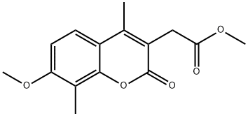 methyl 2-(7-methoxy-4,8-dimethyl-2-oxo-2H-chromen-3-yl)acetate Struktur