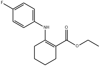 ethyl 2-[(4-fluorophenyl)amino]cyclohex-1-ene-1-carboxylate Struktur