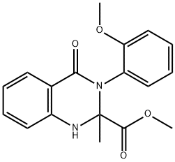 methyl 3-(2-methoxyphenyl)-2-methyl-4-oxo-1,2,3,4-tetrahydroquinazoline-2-carboxylate Struktur