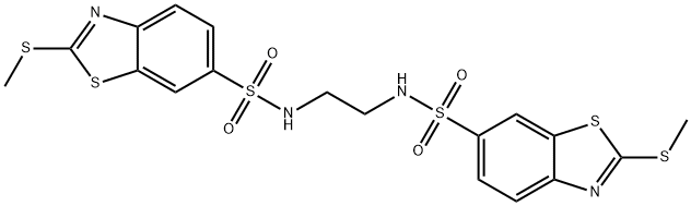 N,N'-ethane-1,2-diylbis[2-(methylsulfanyl)-1,3-benzothiazole-6-sulfonamide] Struktur