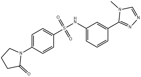 N-[3-(4-methyl-4H-1,2,4-triazol-3-yl)phenyl]-4-(2-oxopyrrolidin-1-yl)benzenesulfonamide Struktur