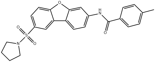 4-methyl-N-[8-(pyrrolidin-1-ylsulfonyl)dibenzo[b,d]furan-3-yl]benzamide Struktur