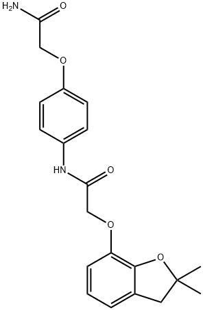 N-[4-(2-amino-2-oxoethoxy)phenyl]-2-[(2,2-dimethyl-2,3-dihydro-1-benzofuran-7-yl)oxy]acetamide Struktur