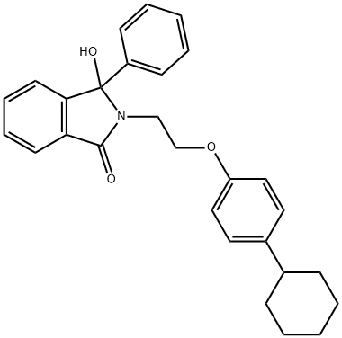 2-[2-(4-cyclohexylphenoxy)ethyl]-3-hydroxy-3-phenyl-2,3-dihydro-1H-isoindol-1-one Struktur