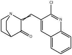 (2E)-2-[(2-chloroquinolin-3-yl)methylidene]-1-azabicyclo[2.2.2]octan-3-one Struktur