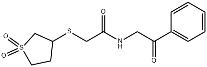 2-[(1,1-dioxidotetrahydrothiophen-3-yl)sulfanyl]-N-(2-oxo-2-phenylethyl)acetamide Struktur