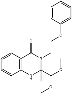 2-(dimethoxymethyl)-2-methyl-3-(2-phenoxyethyl)-2,3-dihydroquinazolin-4(1H)-one Struktur