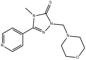 4-methyl-2-(morpholin-4-ylmethyl)-5-(pyridin-4-yl)-2,4-dihydro-3H-1,2,4-triazole-3-thione Struktur