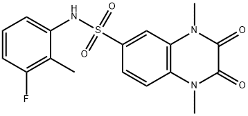 N-(3-fluoro-2-methylphenyl)-1,4-dimethyl-2,3-dioxo-1,2,3,4-tetrahydroquinoxaline-6-sulfonamide Struktur