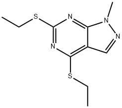 4,6-Bis(ethylthio)-1-methyl-1H-pyrazolo[3,4-d]pyrimidine Struktur