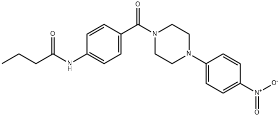 N-(4-{[4-(4-nitrophenyl)piperazin-1-yl]carbonyl}phenyl)butanamide Struktur