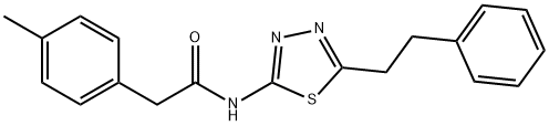 2-(4-methylphenyl)-N-[5-(2-phenylethyl)-1,3,4-thiadiazol-2-yl]acetamide Struktur