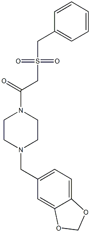 1-[4-(1,3-benzodioxol-5-ylmethyl)piperazin-1-yl]-2-(benzylsulfonyl)ethanone Struktur