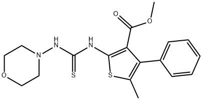 methyl 5-methyl-2-(3-morpholinothioureido)-4-phenylthiophene-3-carboxylate Struktur