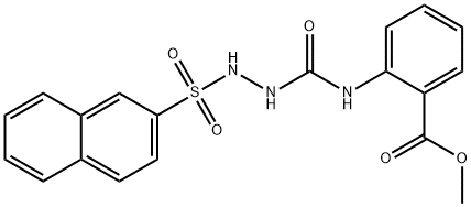 methyl 2-(2-(naphthalen-2-ylsulfonyl)hydrazinecarboxamido)benzoate Struktur