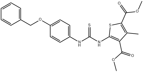 dimethyl 5-(3-(4-(benzyloxy)phenyl)thioureido)-3-methylthiophene-2,4-dicarboxylate Struktur