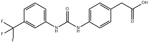 2-(4-(3-(3-(trifluoromethyl)phenyl)ureido)phenyl)acetic acid Struktur