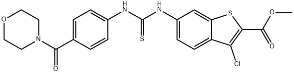 methyl 3-chloro-6-(3-(4-(morpholine-4-carbonyl)phenyl)thioureido)benzo[b]thiophene-2-carboxylate Struktur