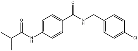 N-(4-chlorobenzyl)-4-[(2-methylpropanoyl)amino]benzamide Struktur