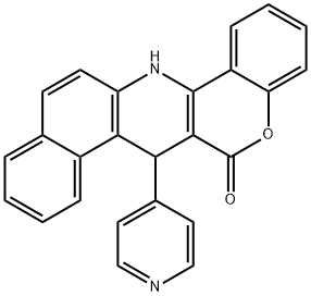 7-(pyridin-4-yl)-7,14-dihydro-6H-benzo[f]chromeno[4,3-b]quinolin-6-one Struktur