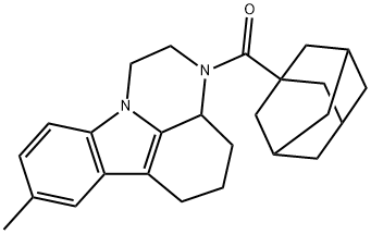 adamantan-1-yl(8-methyl-3a,4,5,6-tetrahydro-1H-pyrazino[3,2,1-jk]carbazol-3(2H)-yl)methanone Struktur