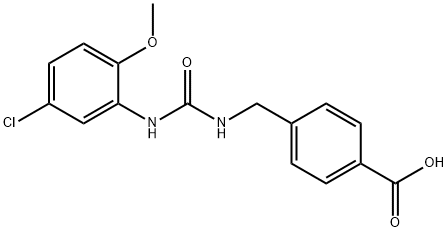 4-((3-(5-chloro-2-methoxyphenyl)ureido)methyl)benzoic acid Struktur