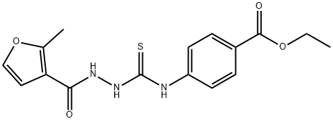 ethyl 4-(2-(2-methylfuran-3-carbonyl)hydrazinecarbothioamido)benzoate Struktur