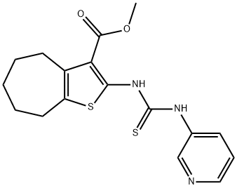 methyl 2-(3-(pyridin-3-yl)thioureido)-5,6,7,8-tetrahydro-4H-cyclohepta[b]thiophene-3-carboxylate Struktur