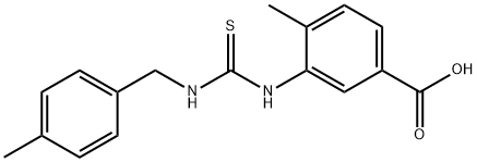 4-methyl-3-(3-(4-methylbenzyl)thioureido)benzoic acid Struktur