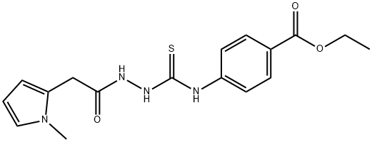 ethyl 4-(2-(2-(1-methyl-1H-pyrrol-2-yl)acetyl)hydrazinecarbothioamido)benzoate Struktur