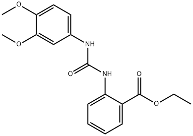 ethyl 2-(3-(3,4-dimethoxyphenyl)ureido)benzoate Struktur