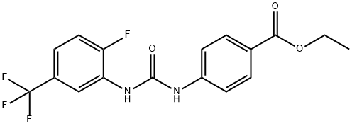 ethyl 4-(3-(2-fluoro-5-(trifluoromethyl)phenyl)ureido)benzoate Struktur